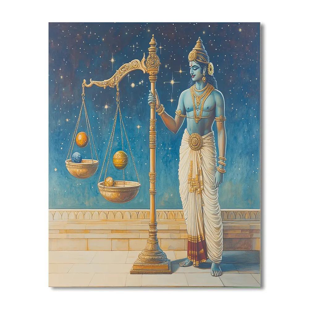 Vishnu Restoring Balance On The Planetary Scales paint by color