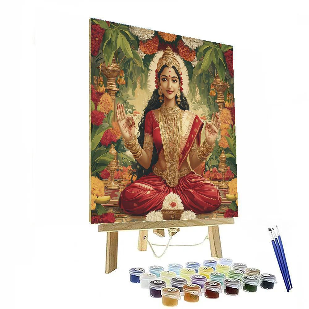 Parvati Wedding Blessing With Floral Mandap painting number kit