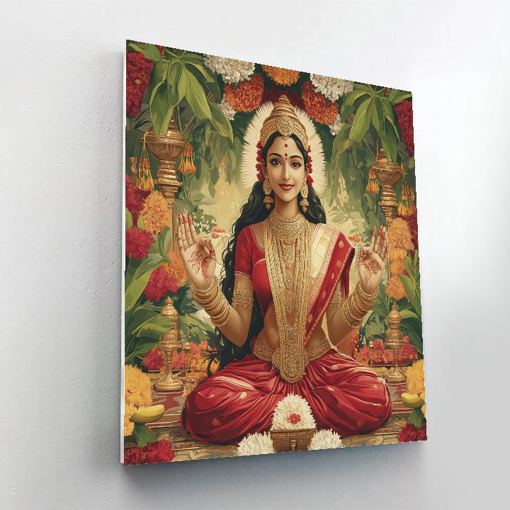 Parvati Wedding Blessing With Floral Mandap painting number kit