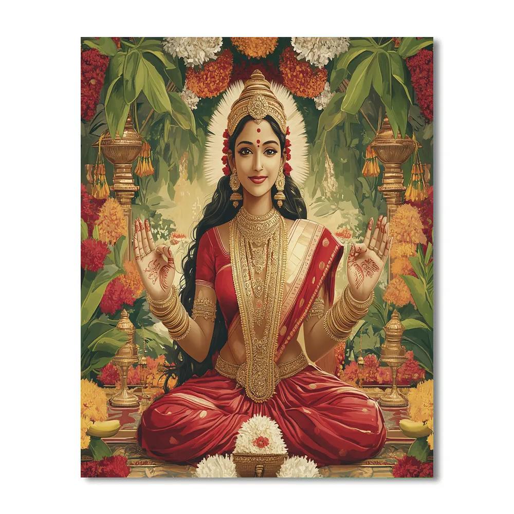 Parvati Wedding Blessing With Floral Mandap painting number kit