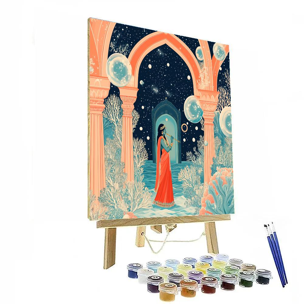 Vishnu In The Coral Palace Of The Cosmic Ocean paint by number