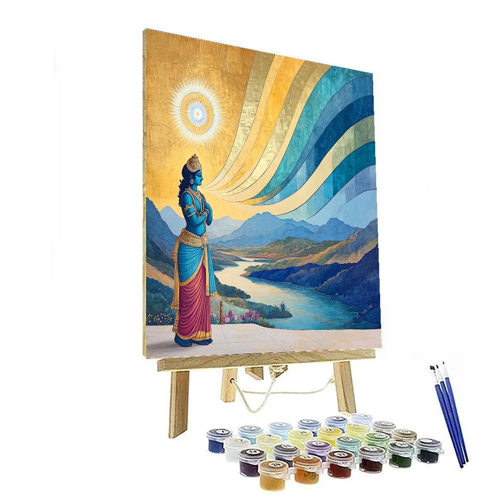 Vishnu Painting The Sky With The Sudarshana Wheel paint by numbers