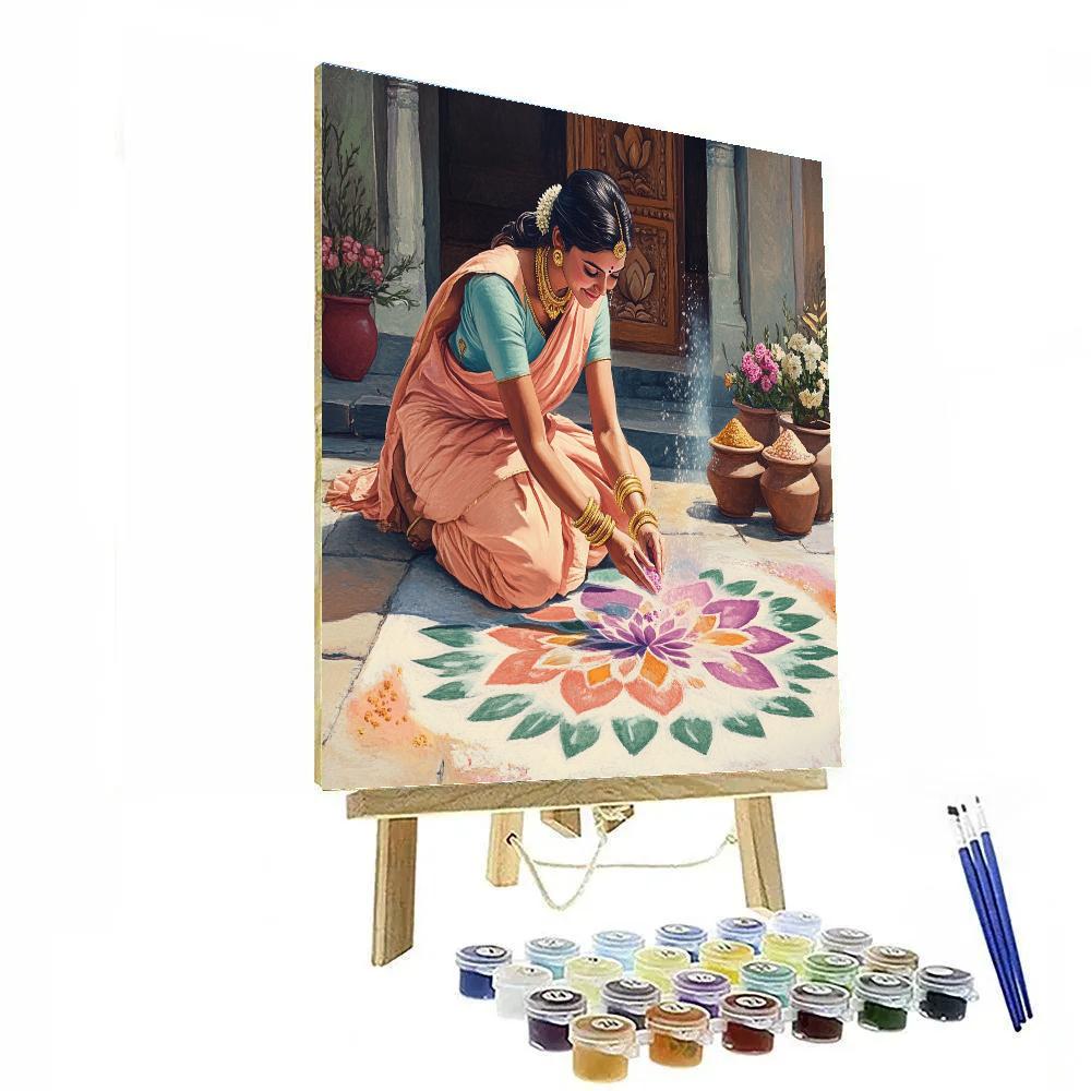 Parvati Artisan Of Sacred Rangoli Patterns painting number kit