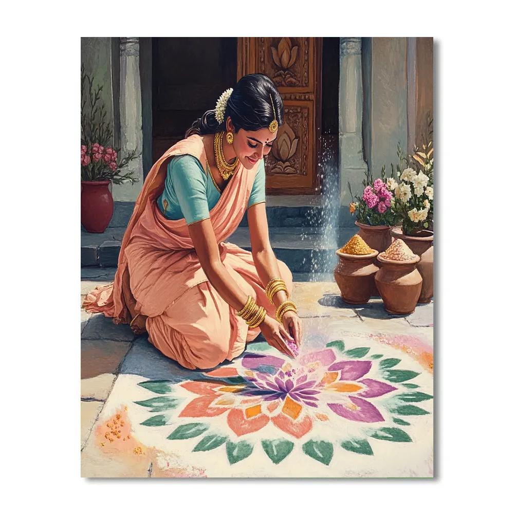 Parvati Artisan Of Sacred Rangoli Patterns painting number kit