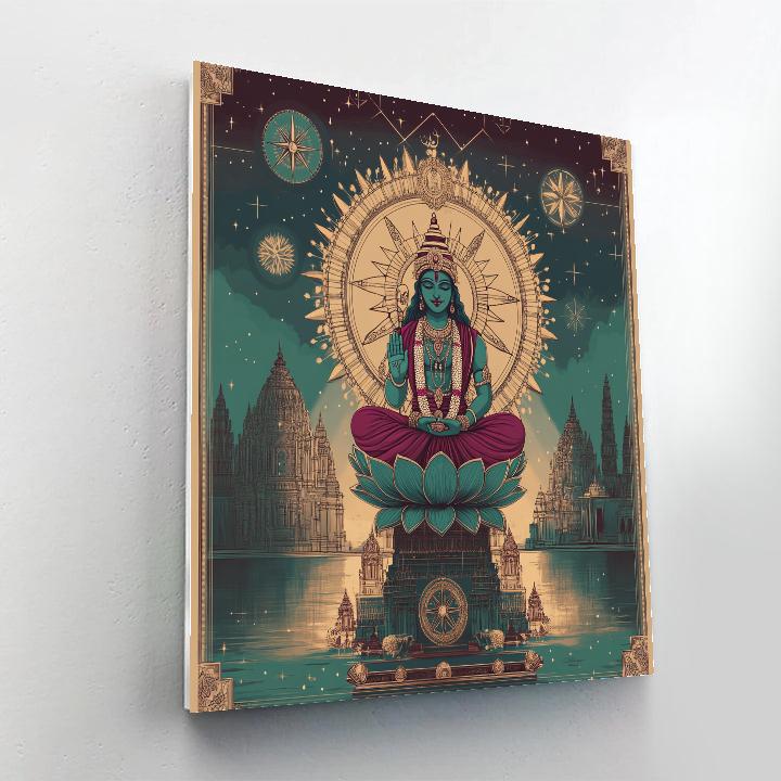 Vishnu With The Orbital Lotus Compass Rose Number painting