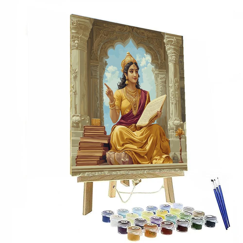 Parvati Scholar In A Palace Library Niche Painting by numbers kit