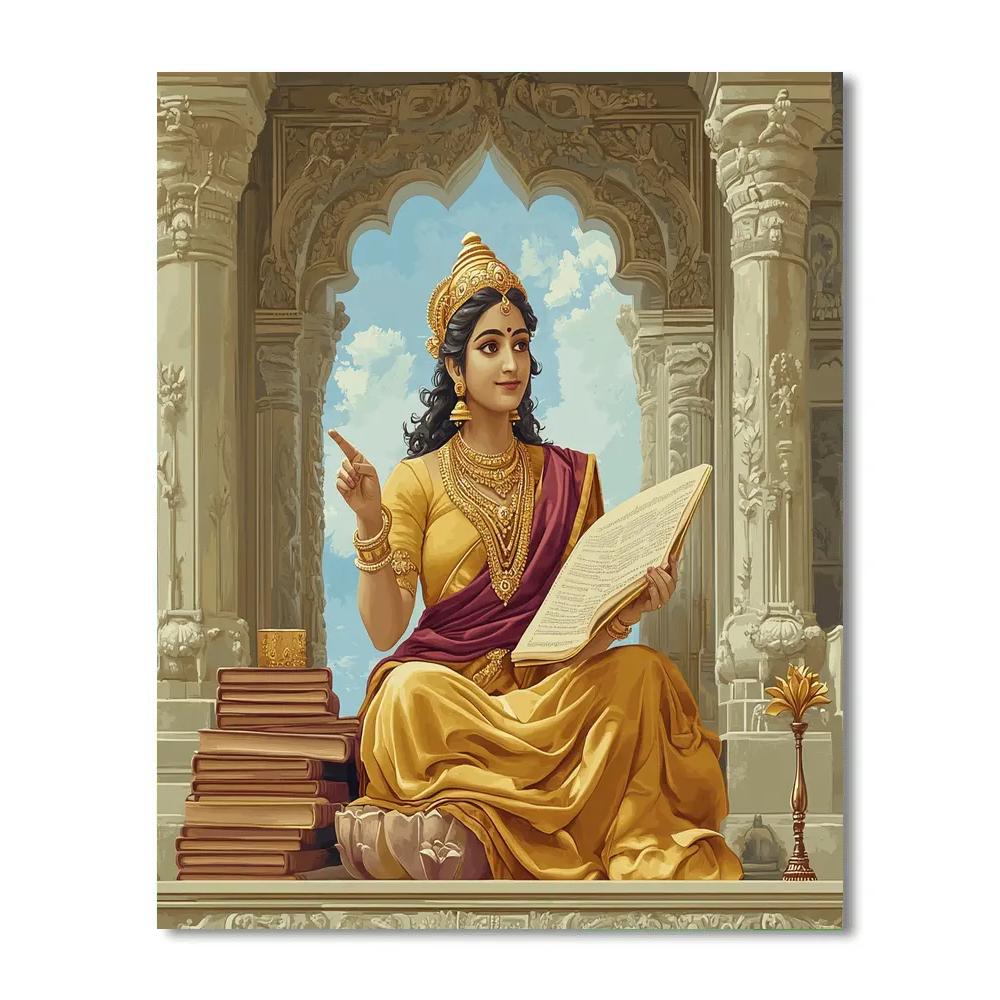 Parvati Scholar In A Palace Library Niche Painting by numbers kit