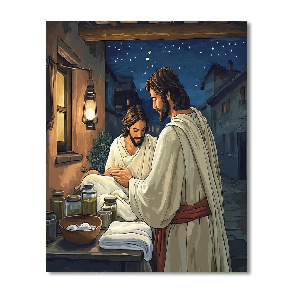 Night Clinic Mercy, Jesus As Healer painting number kit