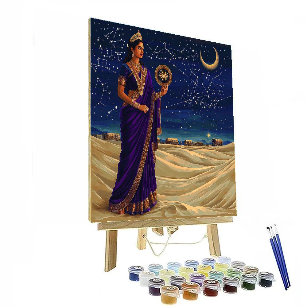 Parvati Star Compass Over Desert Night Painting by numbers kit
