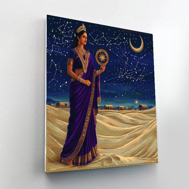 Parvati Star Compass Over Desert Night Painting by numbers kit