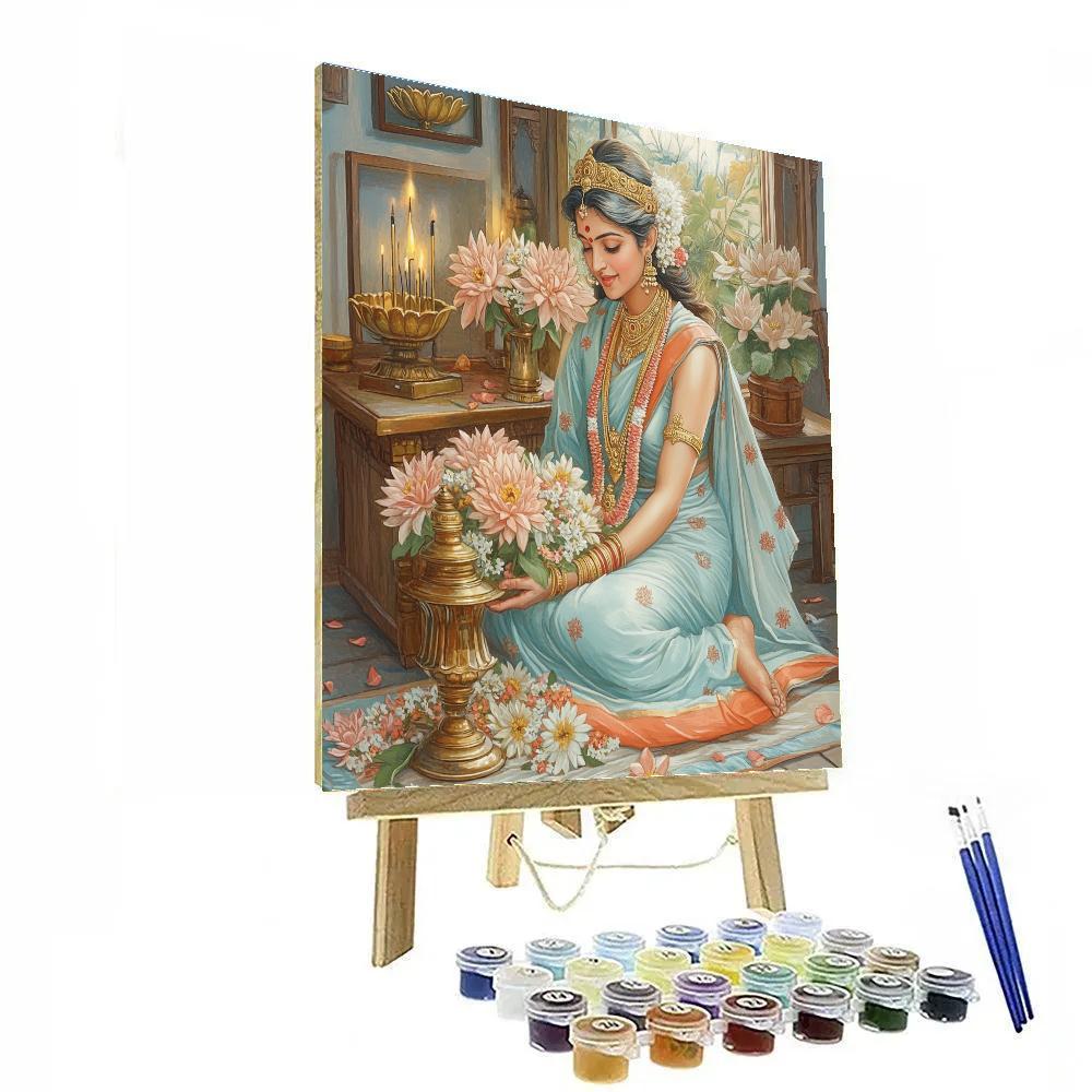 Parvati Home Shrine With Gentle Lamp Glow Numbered painting kits