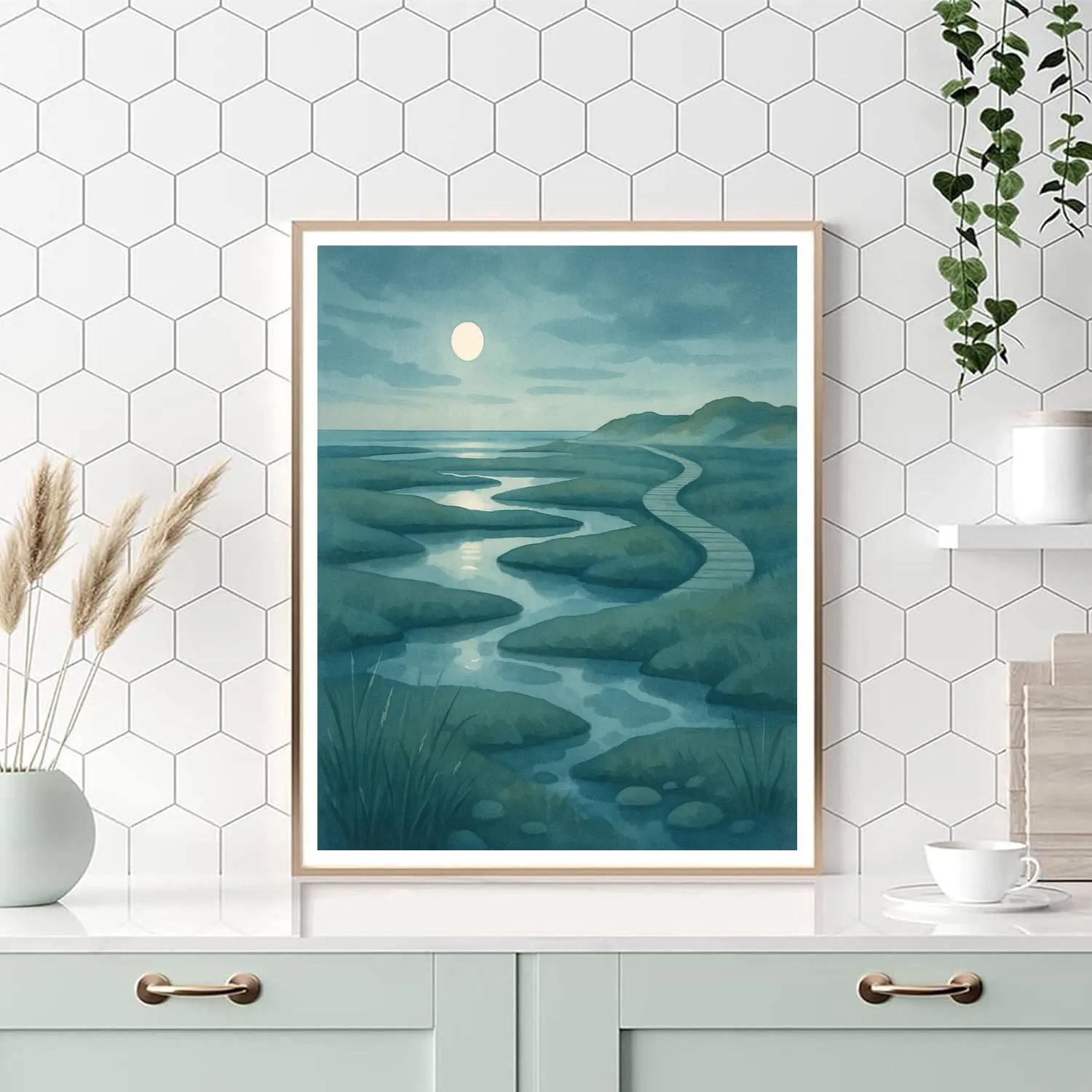 Moonlit Saltmarsh Serenity paint by color