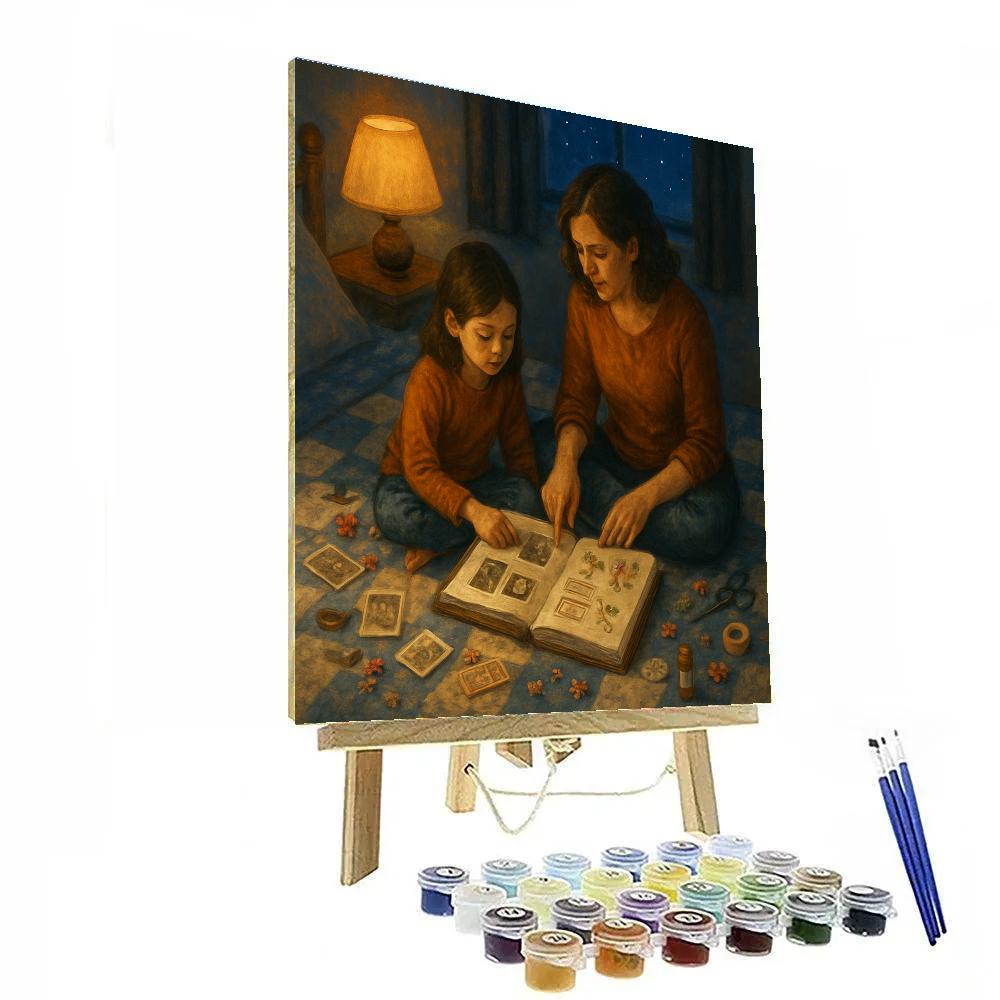 Starlit Scrapbook With Mom Paint by numbers art