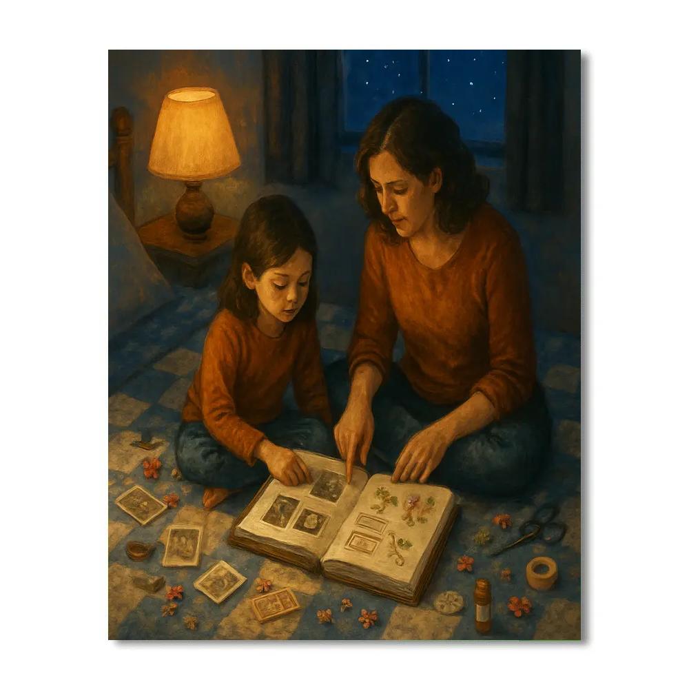 Starlit Scrapbook With Mom Paint by numbers art