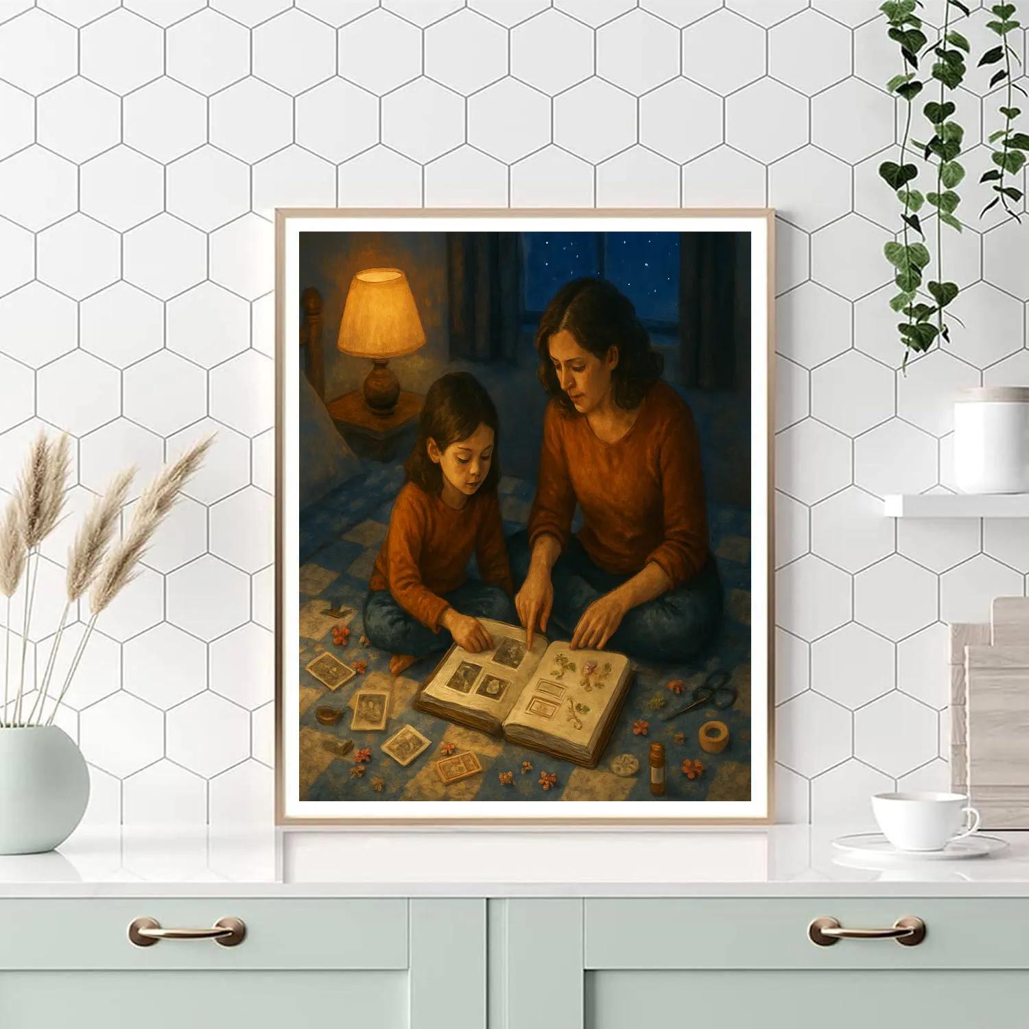 Starlit Scrapbook With Mom Paint by numbers art