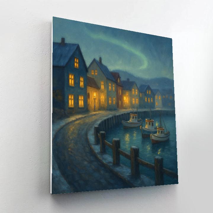 Aurora Harbor Quiet In Reykjavik Paint by numbers art