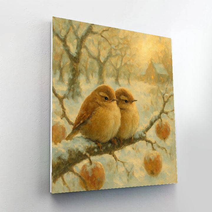 Hearthlight Wrens In The Winter Orchard paint by numbers