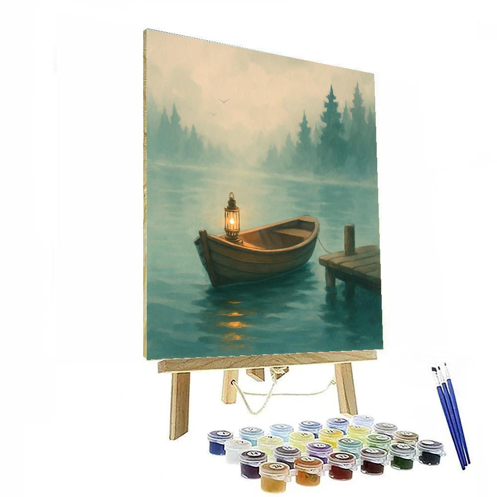 Lantern Drift On Whisper Lake paint by color