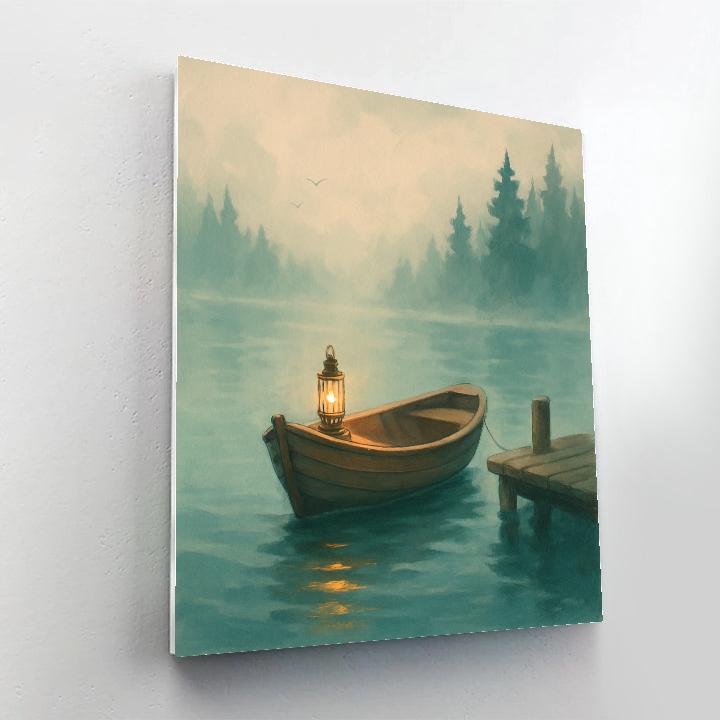 Lantern Drift On Whisper Lake paint by color