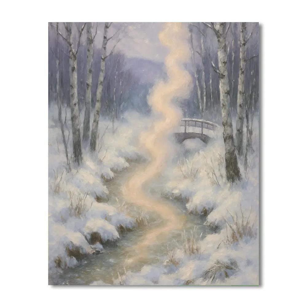 Steam Trail Through The Birch Hollow paint by numbers