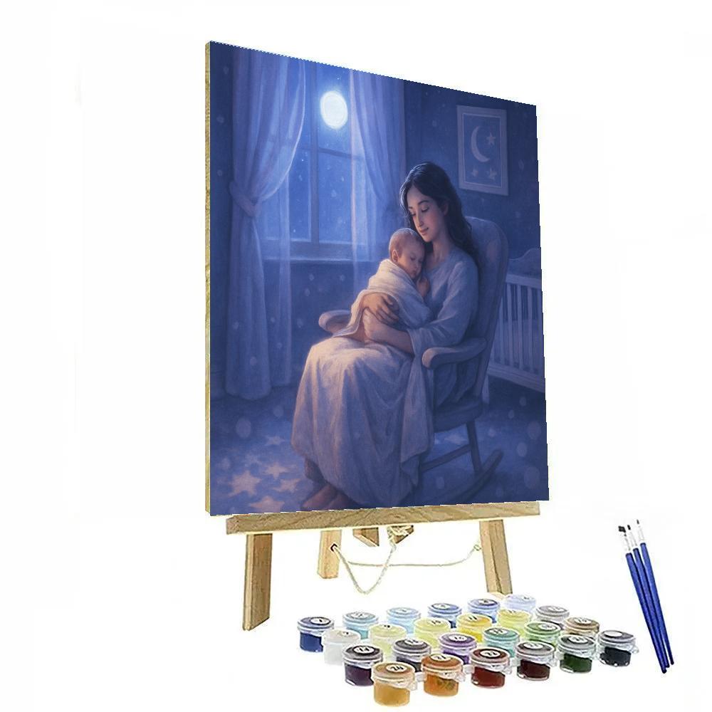 Midnight Lullaby In A Moonlit Nursery paint by color