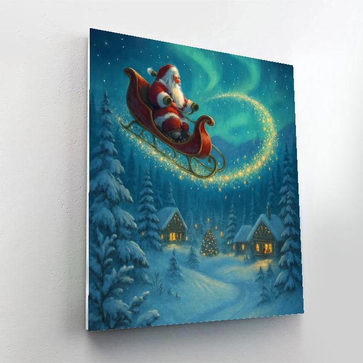 Aurora Sleigh Over Pine Valley painting number kit