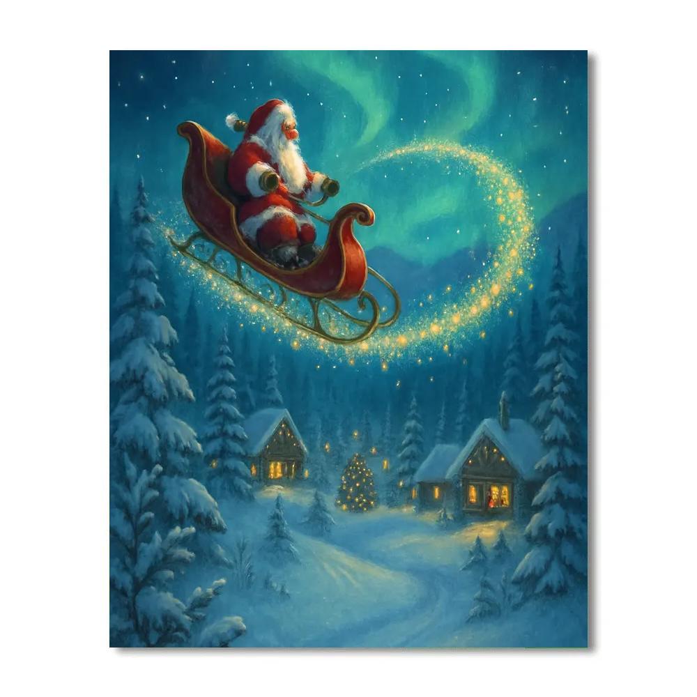 Aurora Sleigh Over Pine Valley painting number kit