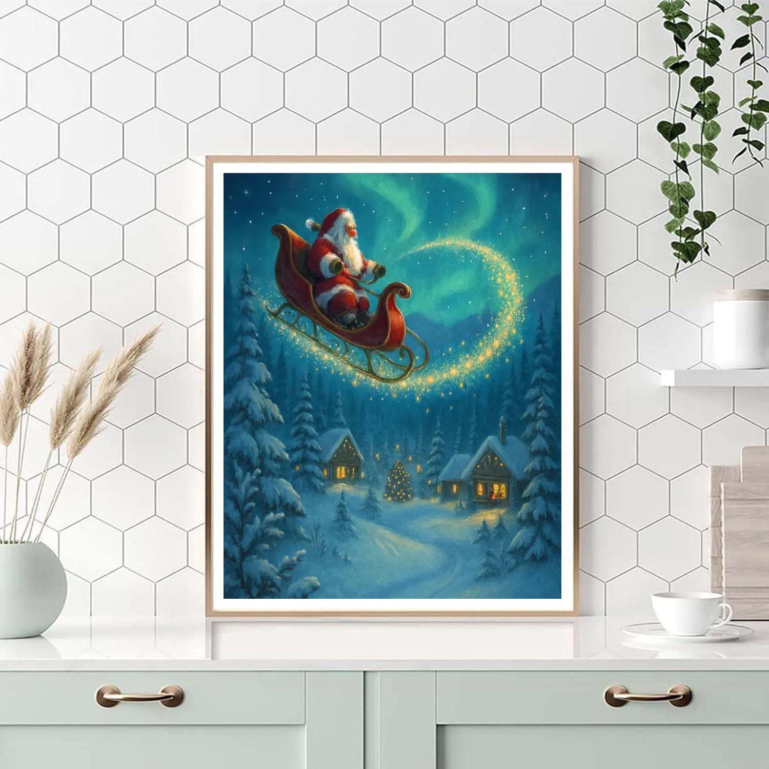 Aurora Sleigh Over Pine Valley painting number kit