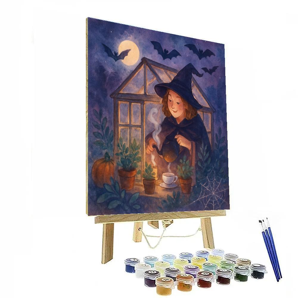 Midnight Tea At The Witchs Glasshouse DIY paint by numbers