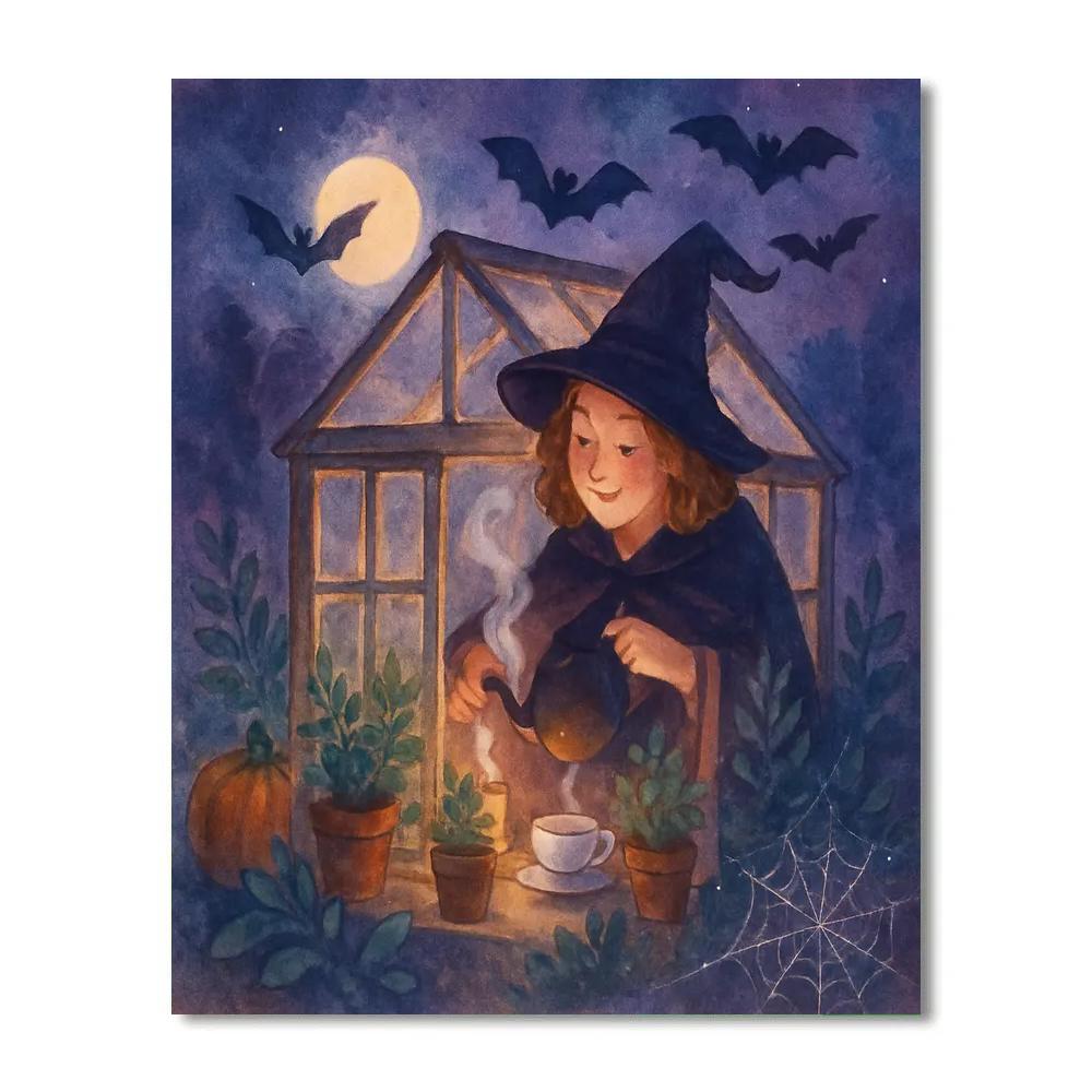 Midnight Tea At The Witchs Glasshouse DIY paint by numbers