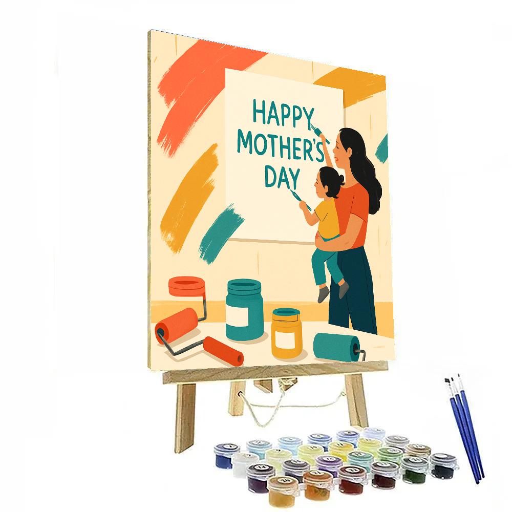 Mother And Child Painting A Thank You Wall Paint by numbers art