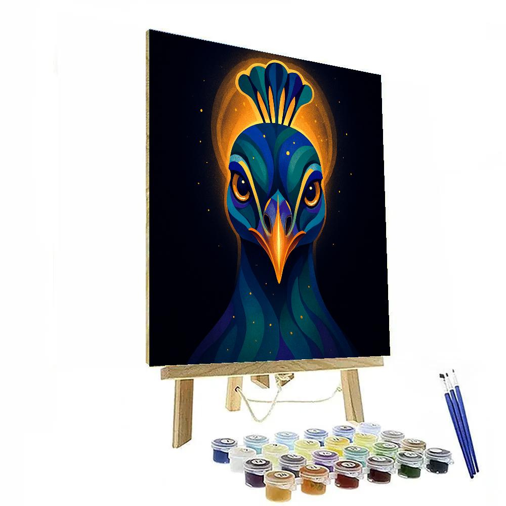 Nebula Crown Peacock Gaze Number painting