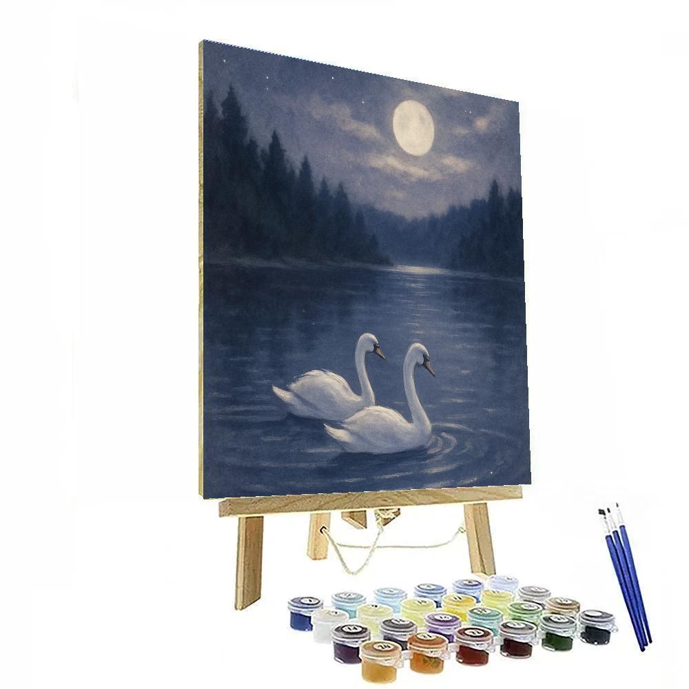 Moonlit Swan Cove Painting by numbers kit