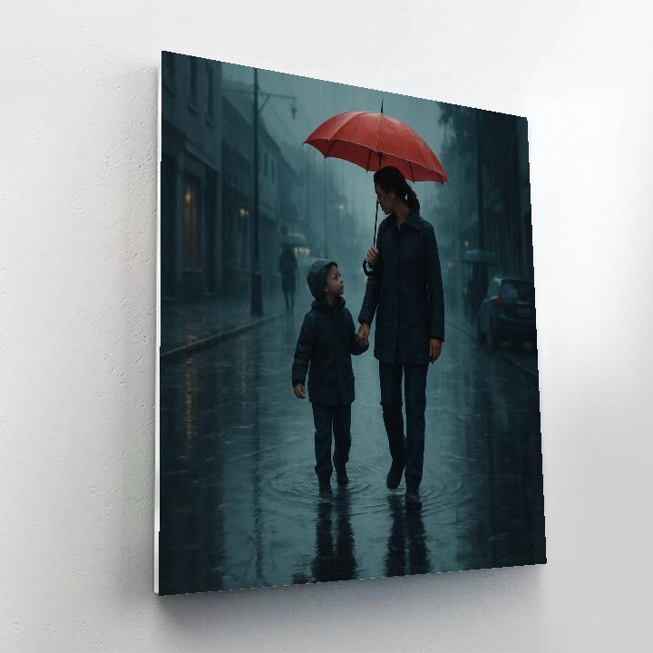 Rainy Day Umbrella Walk Together Painting by numbers kit
