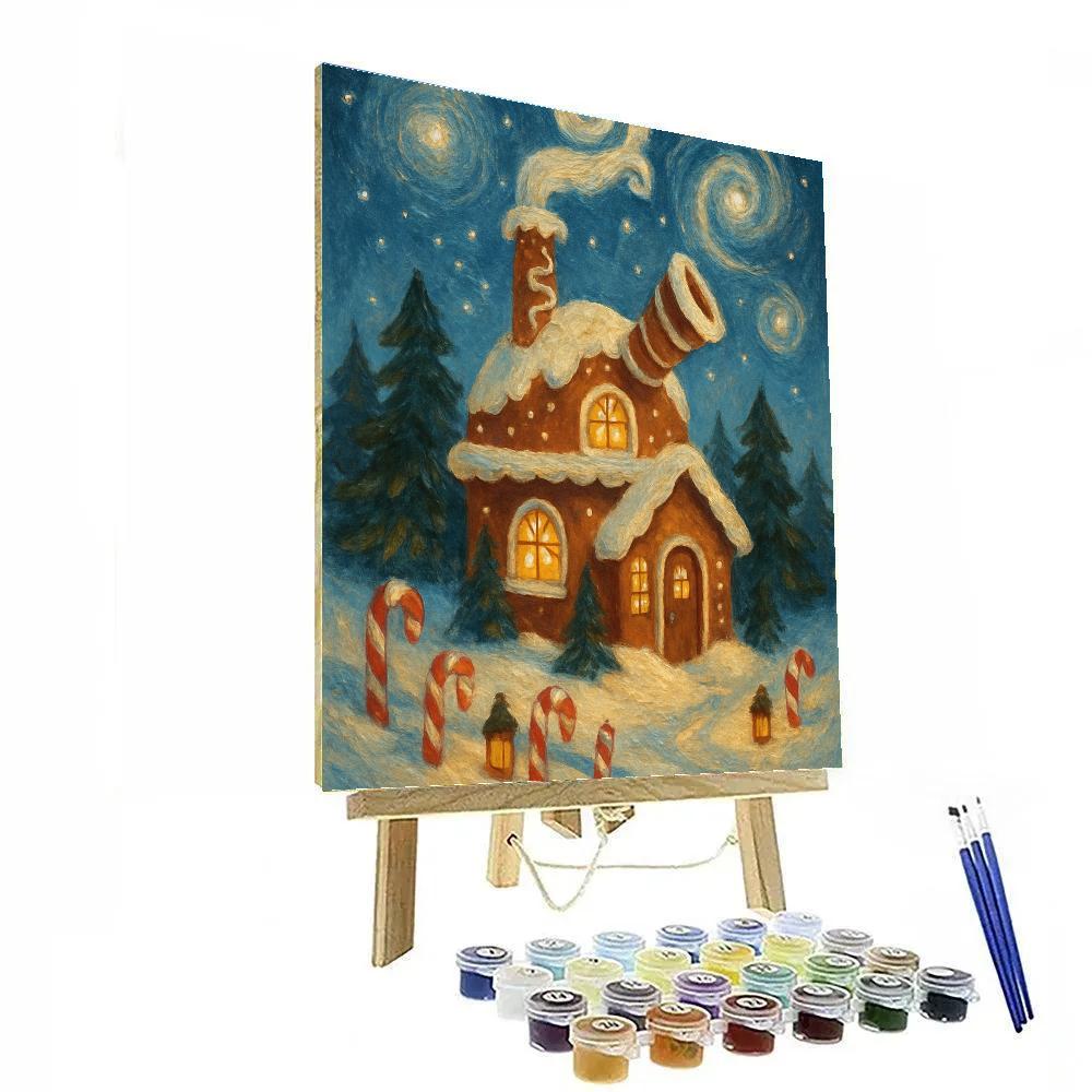 Gingerbread Observatory Cabin Paint by numbers kits