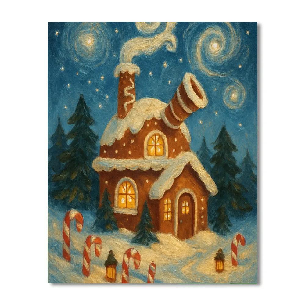 Gingerbread Observatory Cabin Paint by numbers kits