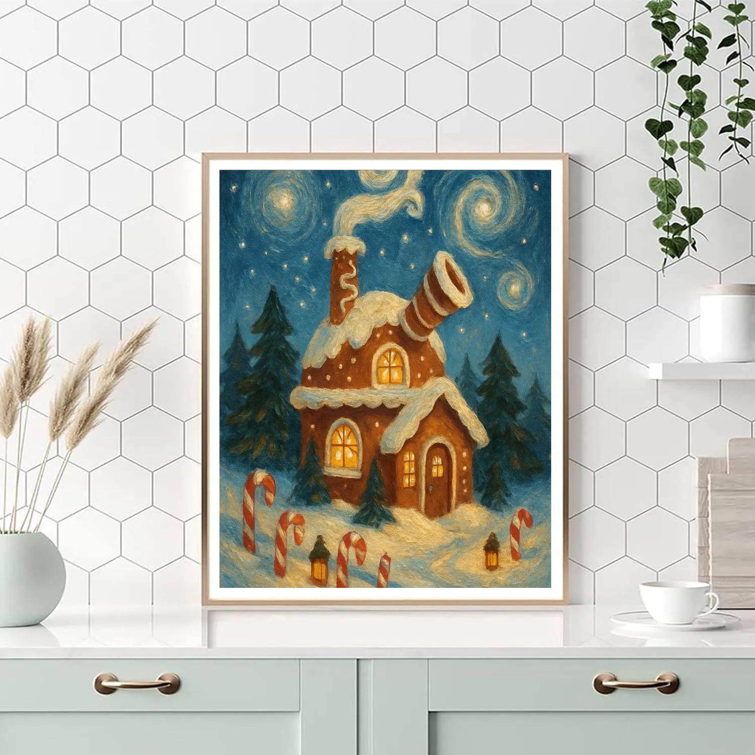 Gingerbread Observatory Cabin Paint by numbers kits