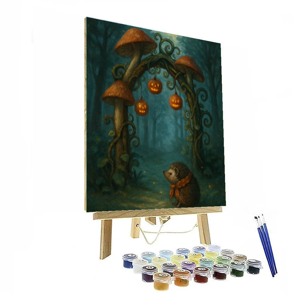 Moonlit Mushroom Gate Of The Haunted Garden Paint by numbers art