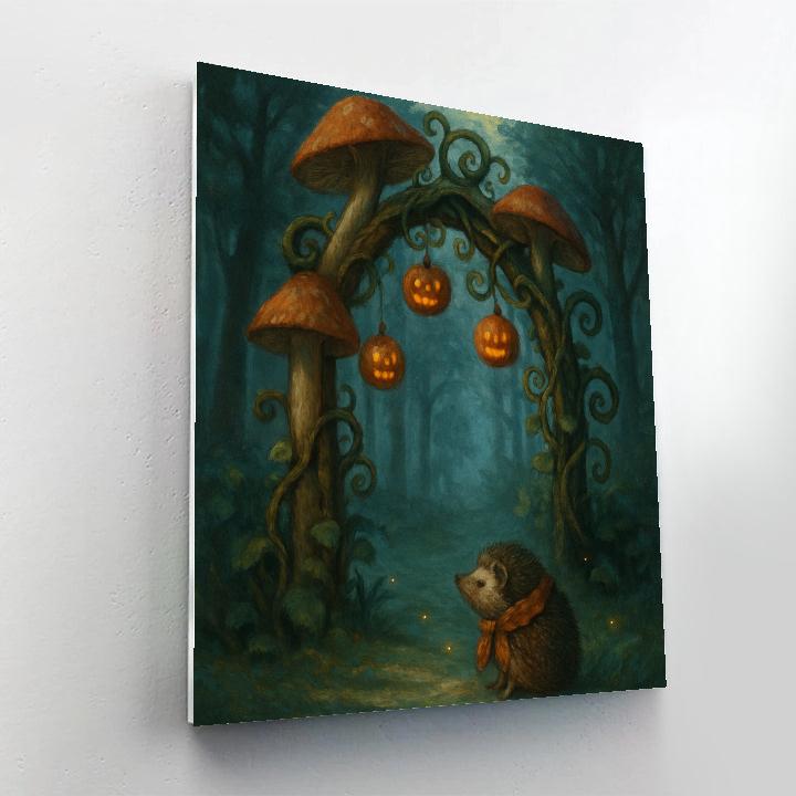 Moonlit Mushroom Gate Of The Haunted Garden Paint by numbers art