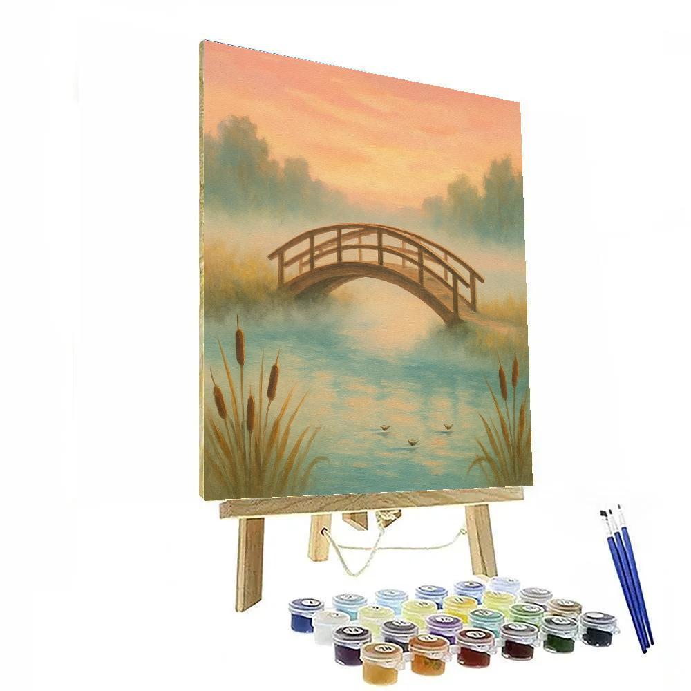 Sunrise Mist And Wooden Footbridge painting number kit