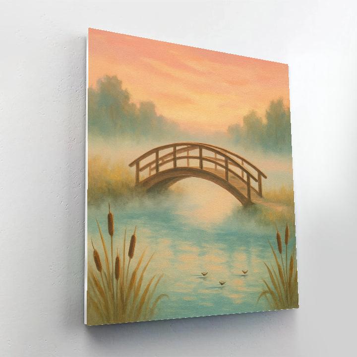 Sunrise Mist And Wooden Footbridge painting number kit