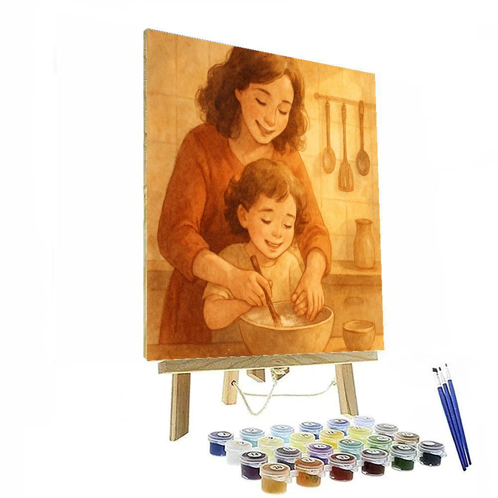 Cooking Lesson With Matching Aprons Paint by numbers art