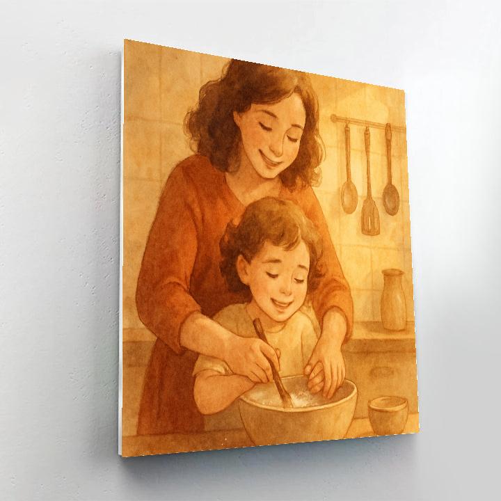 Cooking Lesson With Matching Aprons Paint by numbers art