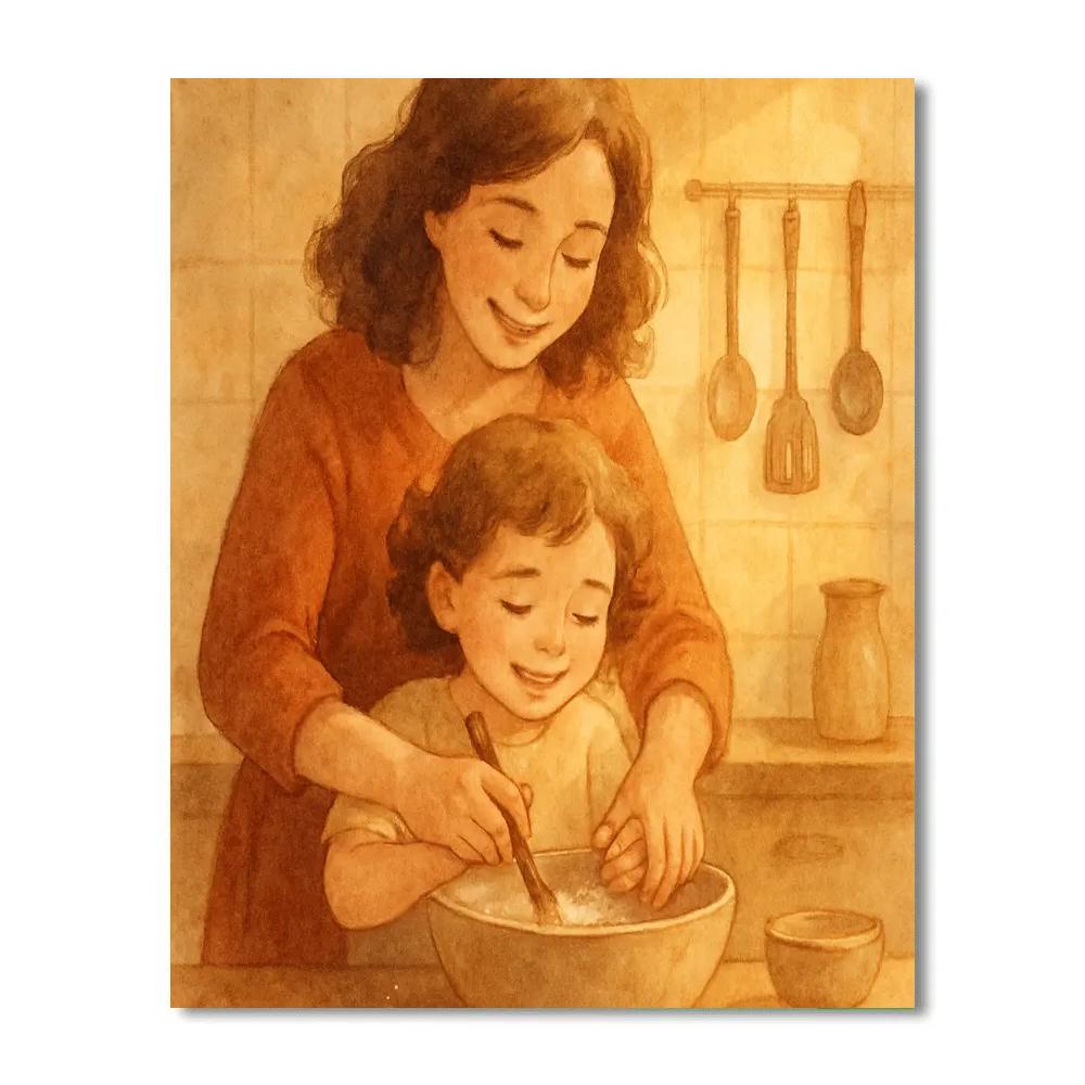 Cooking Lesson With Matching Aprons Paint by numbers art