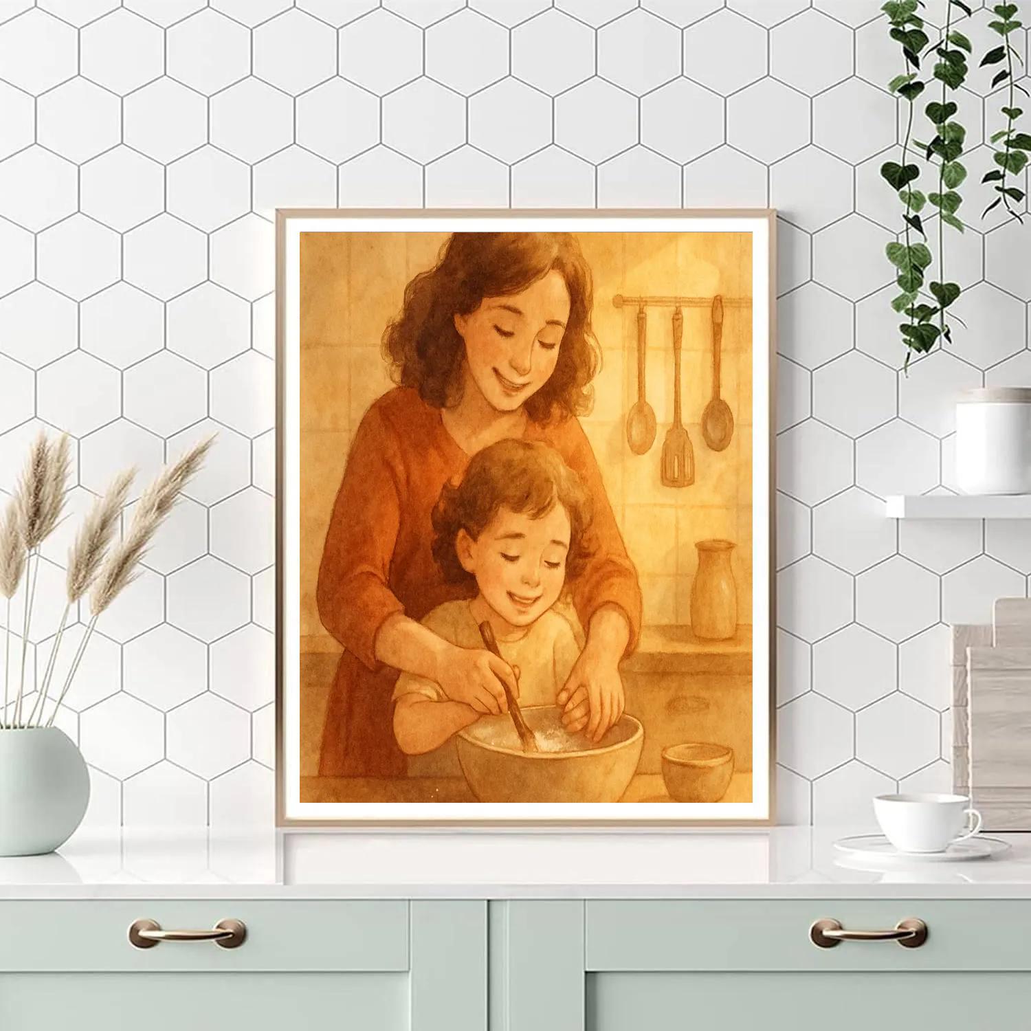 Cooking Lesson With Matching Aprons Paint by numbers art