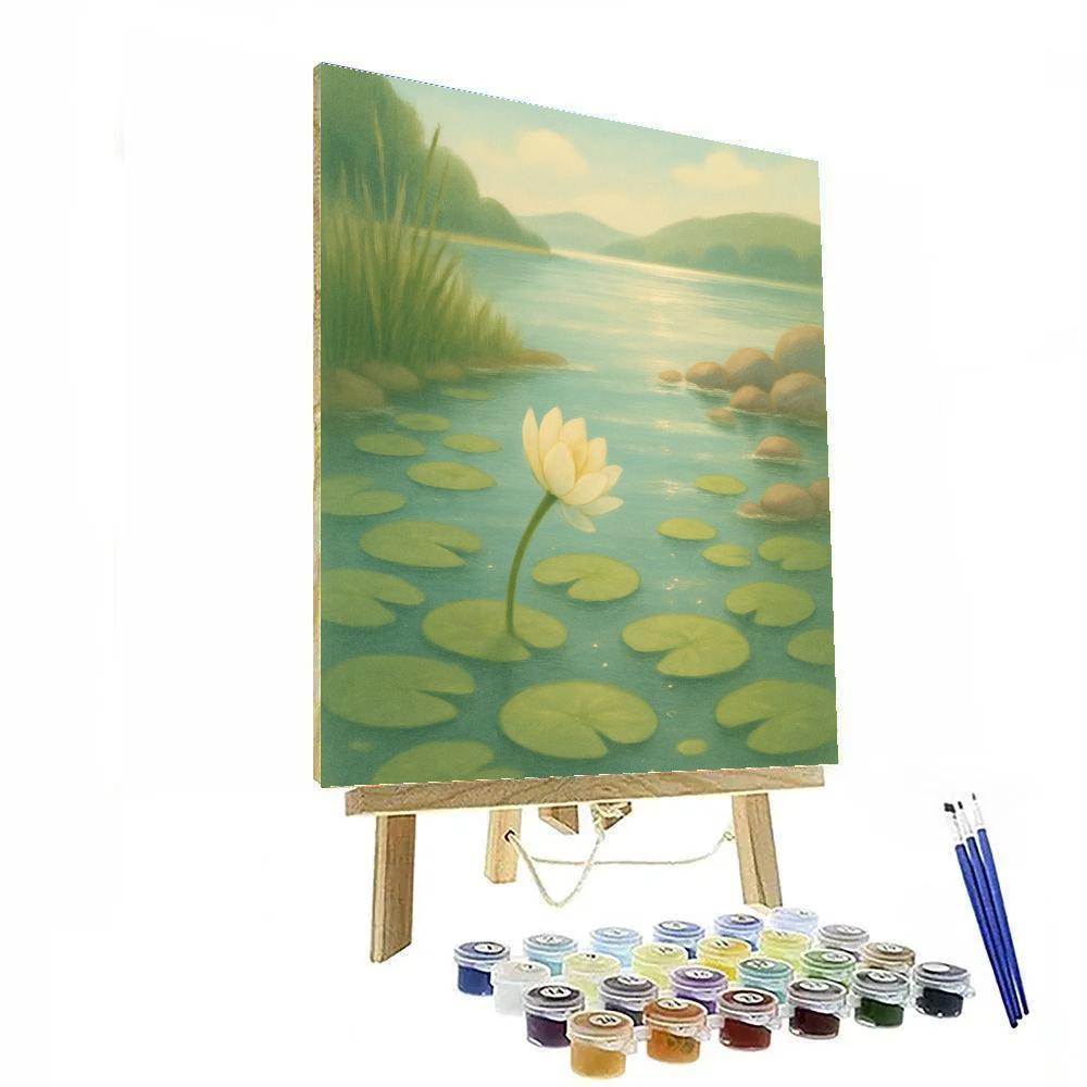 Blue Summer Stillwater With Lily Pads Paint by numbers art