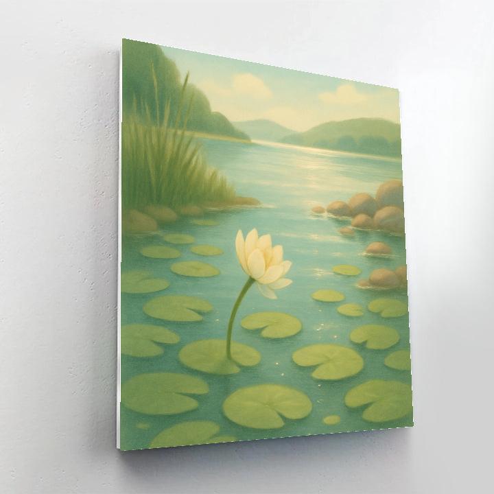 Blue Summer Stillwater With Lily Pads Paint by numbers art