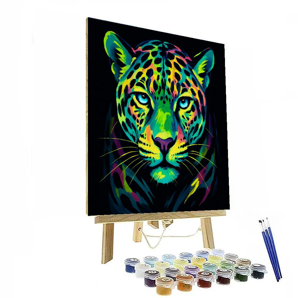 Chromatic Jaguar Shadow Surge paint by numbers
