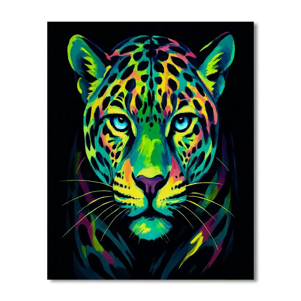 Chromatic Jaguar Shadow Surge paint by numbers