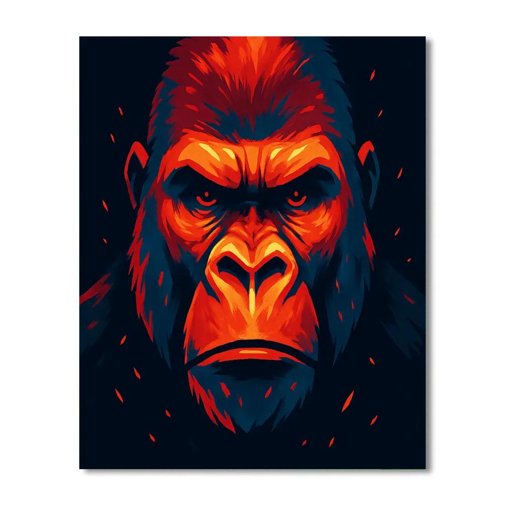 Inferno Crown Gorilla Focus Paint by numbers kits